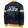 Men's Starter Navy Utah Jazz The Draft Pick Varsity Satin Full-Snap Jacket