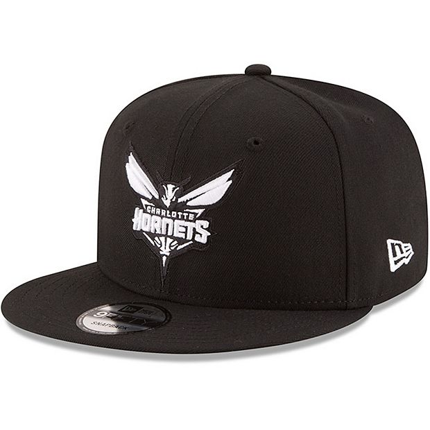 Men's Charlotte Hornets New Era Black 9FORTY Adjustable Hat