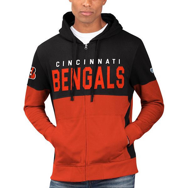 Men's Hands High Black/Orange Cincinnati Bengals Prime Time Full-Zip Hoodie