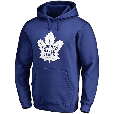 Men's Fanatics Branded Blue Toronto Maple Leafs Primary Logo Fitted Pullover Hoodie