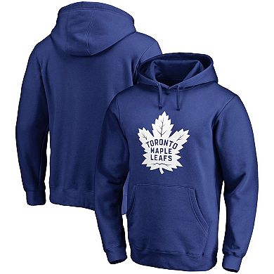 Men's Fanatics Branded Blue Toronto Maple Leafs Primary Logo Fitted Pullover Hoodie