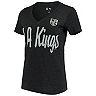 Women's G-III 4Her by Carl Banks Black Los Angeles Kings Game Day V-Neck T-Shirt