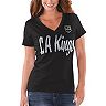Women's G-III 4Her by Carl Banks Black Los Angeles Kings Game Day V-Neck T-Shirt