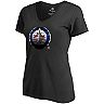 Women's Fanatics Branded Black Winnipeg Jets Midnight Mascot V-Neck T-Shirt