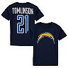 Youth LaDainian Tomlinson Navy San Diego Chargers Retired Player Distressed Current Logo Name & Number T-Shirt