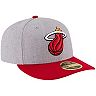 Men's New Era Heathered Gray/Red Miami Heat Two-Tone Low Profile 59FIFTY Fitted Hat