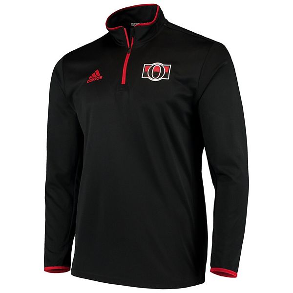 Men's adidas Black Ottawa Senators Quarter-Zip Pullover Jacket