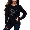 Women's Cuce Black Atlanta Falcons Halfback Fleece Pullover Sweatshirt