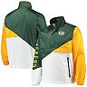 Men's G-III Sports by Carl Banks Green/White Green Bay Packers Double Team Half-Zip Pullover Jacket