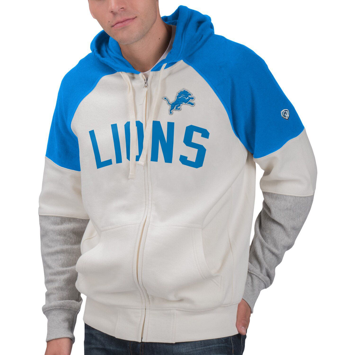 detroit lions full zip hoodie