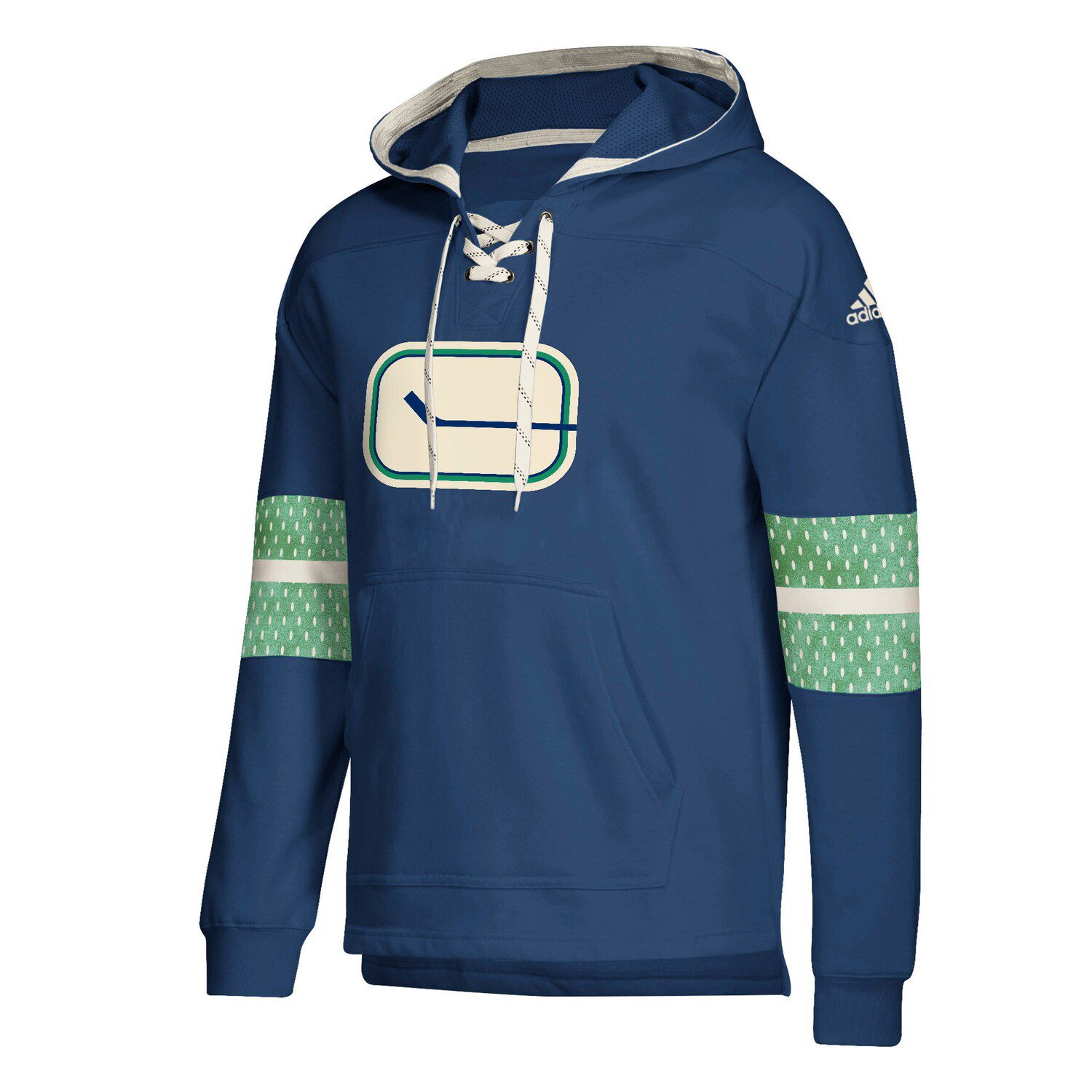 Men's adidas Blue Vancouver Canucks Jersey Lace-Up Pullover Hoodie