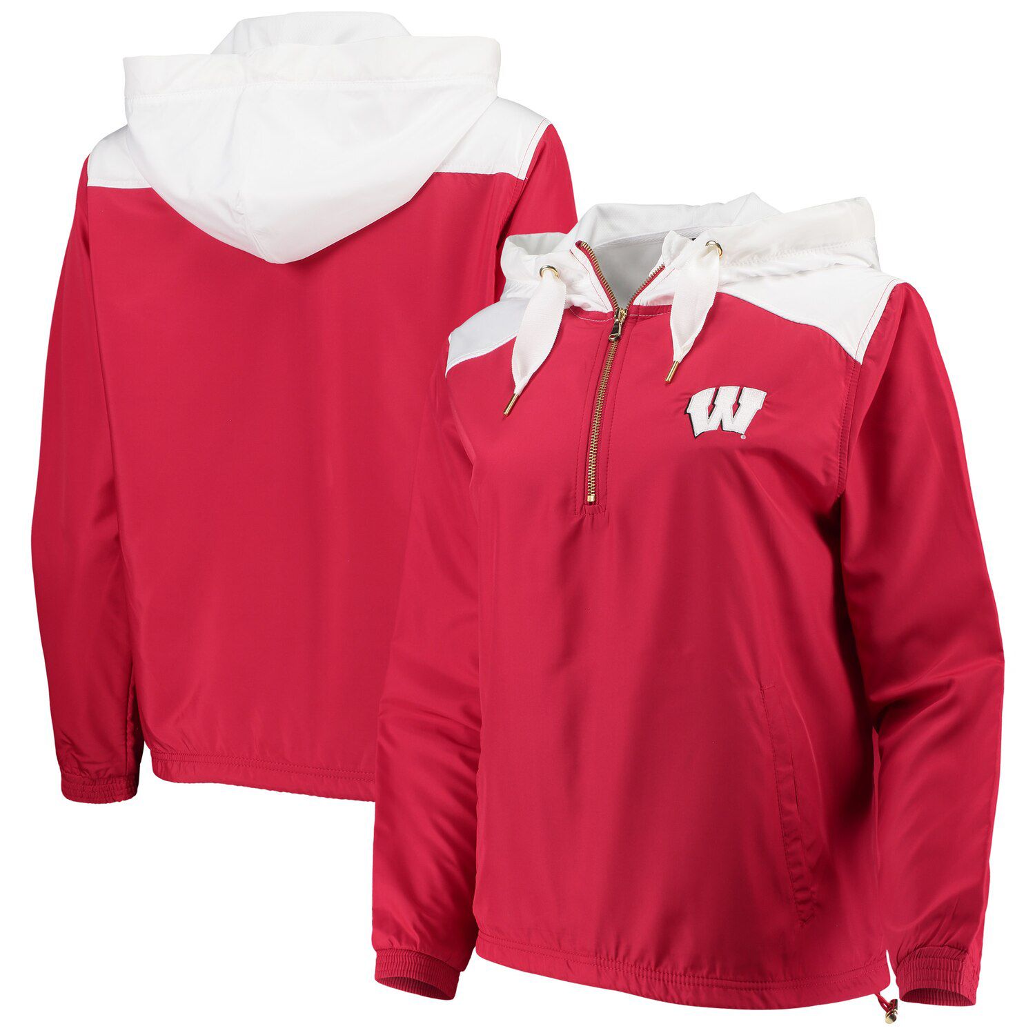 red quarter zip pullover women's