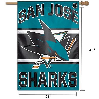 WinCraft San Jose Sharks 28" x 40" Wordmark Single-Sided Vertical Banner
