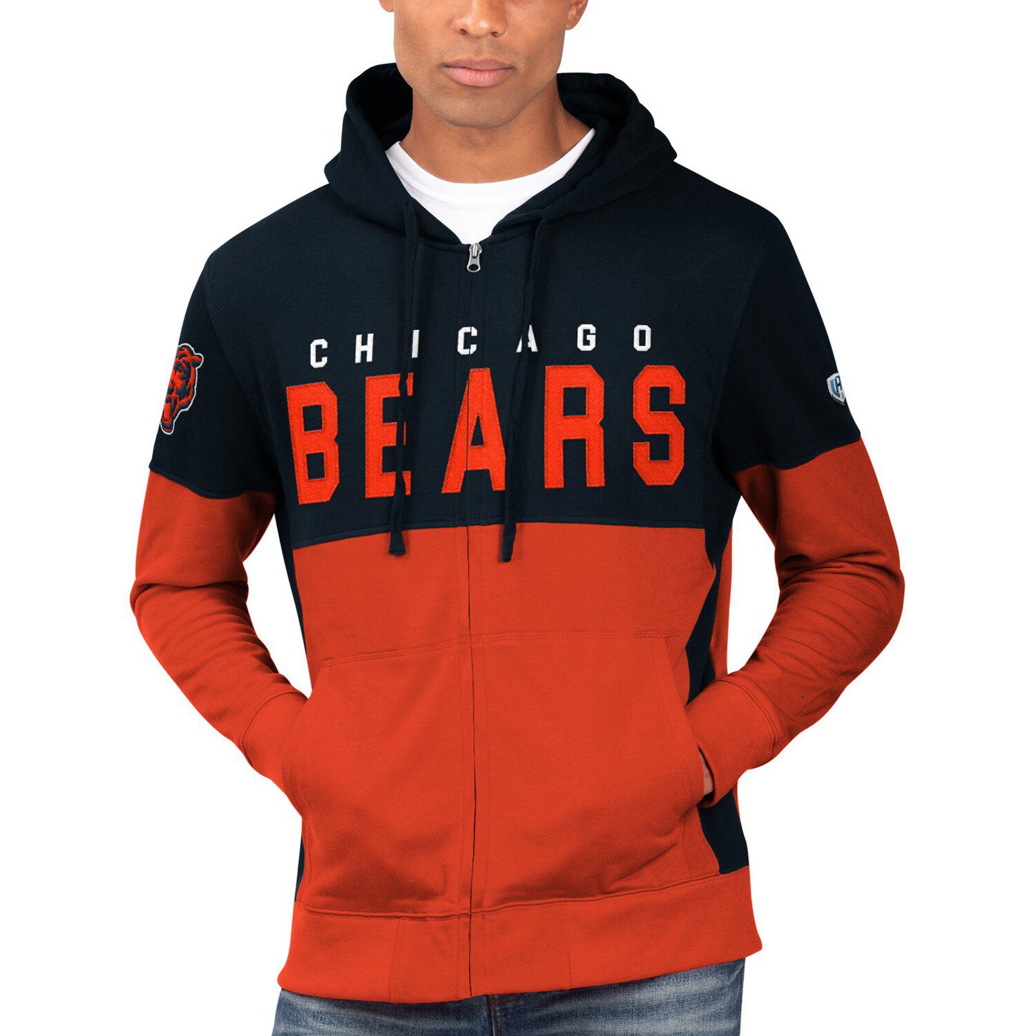 chicago bears zip hoodie
