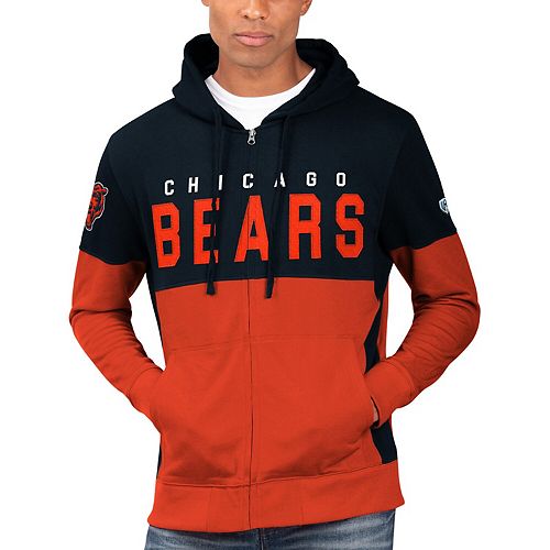 Mens Hands High Navyorange Chicago Bears Prime Time Full Zip Hoodie