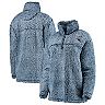 Women's Navy New England Patriots Sherpa Quarter-Zip Pullover Jacket