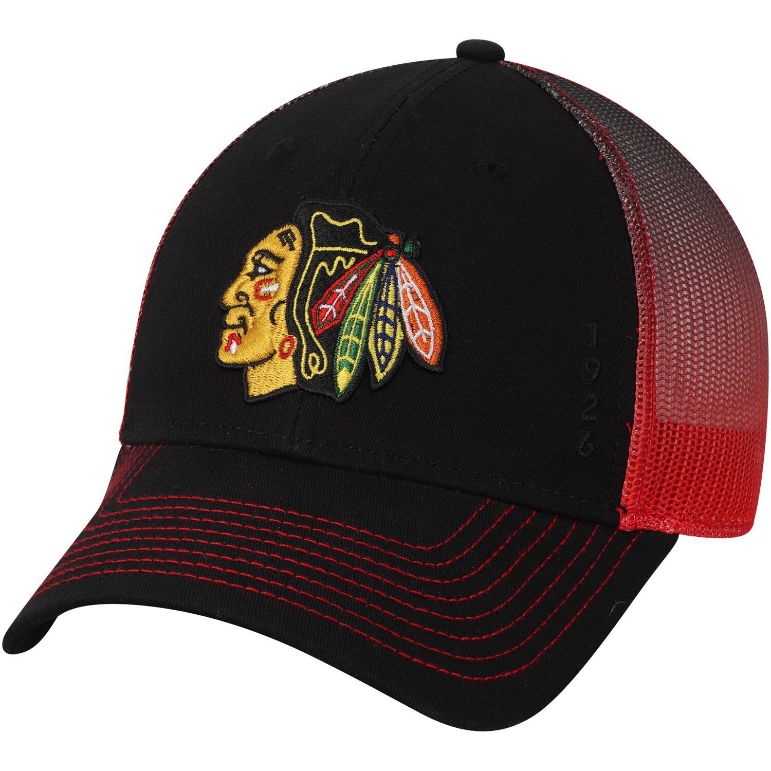 black chicago blackhawks hat