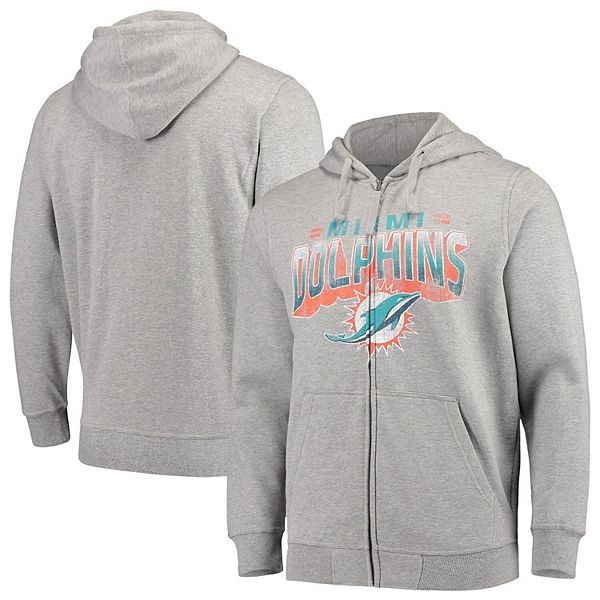 Men's G-III Sports by Carl Banks Gray Miami Dolphins Perfect Season Full-Zip  Hoodie