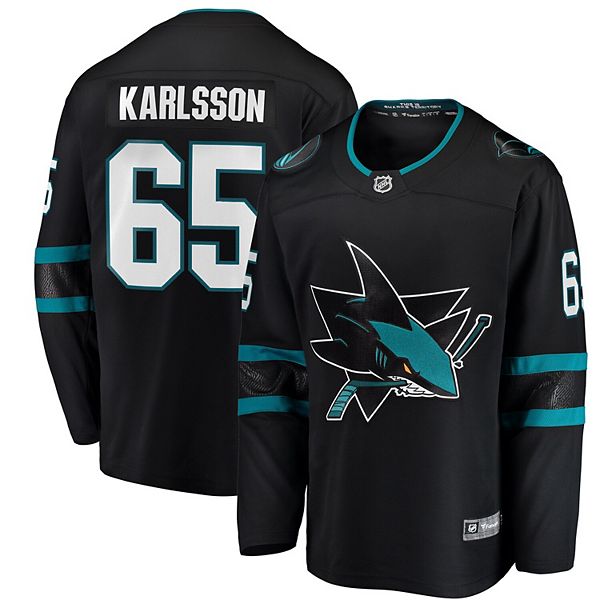 Erik Karlsson San Jose Sharks #65 Teal Youth Name & Number Jersey T-Shirt