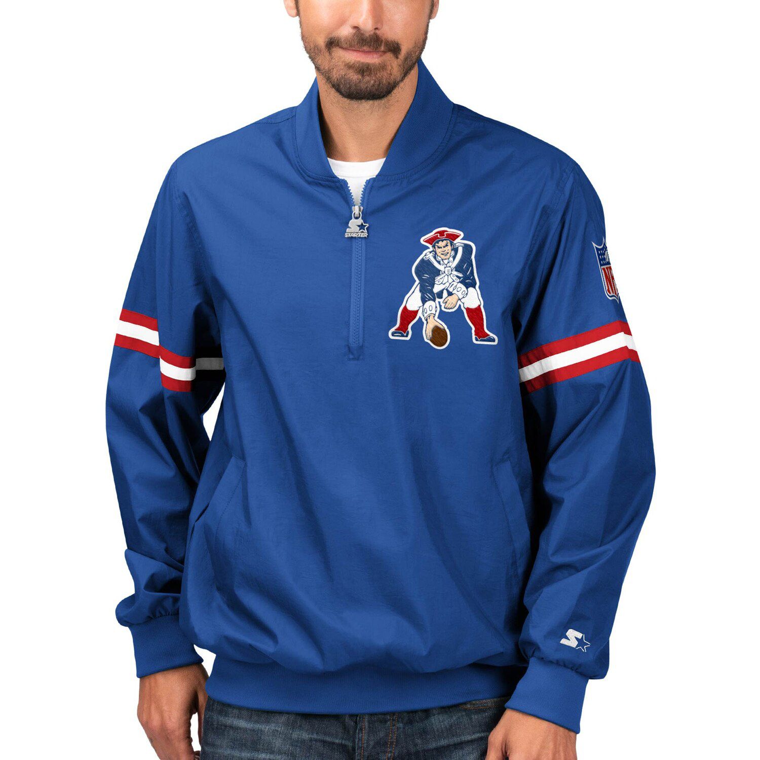 patriots half zip sweatshirt