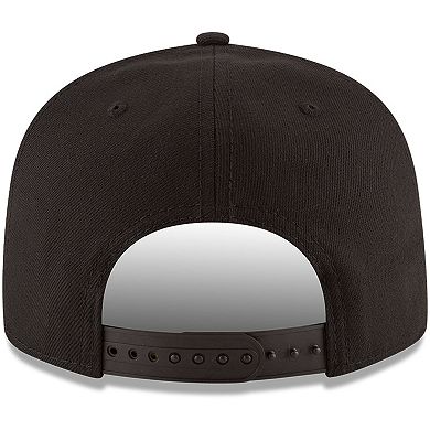 Men's New Era Black Indiana Pacers Black & White Logo 9FIFTY Adjustable Snapback Hat