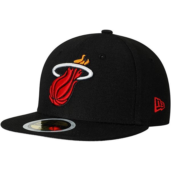 Youth New Era Black Miami Heat Official Team Color 59FIFTY Fitted Hat