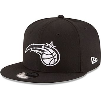 Men's New Era Black Orlando Magic Black & White Logo 9FIFTY Adjustable Snapback Hat