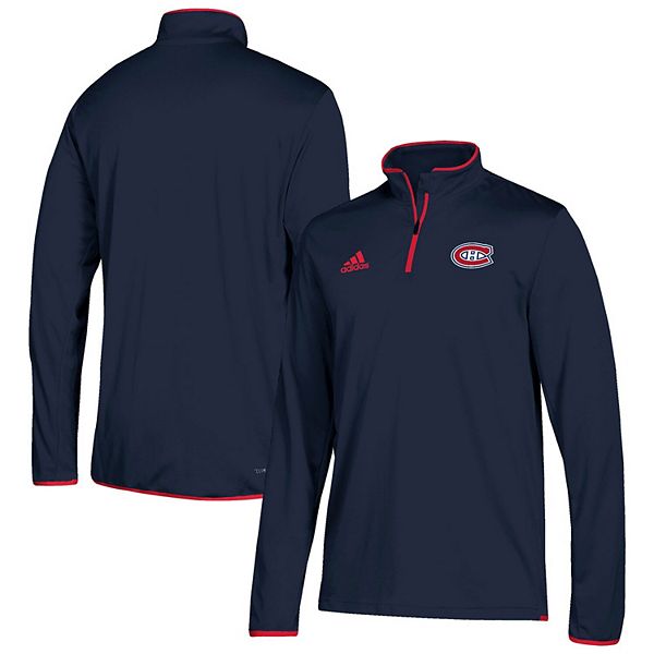 Men's adidas Navy Montreal Canadiens climalite Quarter-Zip Pullover Jacket