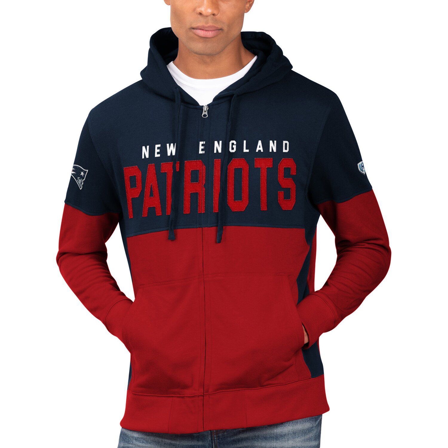 patriots full zip hoodie men's