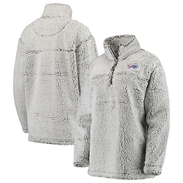 Women's Gray Buffalo Bills Sherpa Quarter-Zip Pullover Jacket
