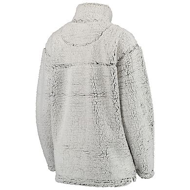 Women's Gray Buffalo Bills Sherpa Quarter-Zip Pullover Jacket