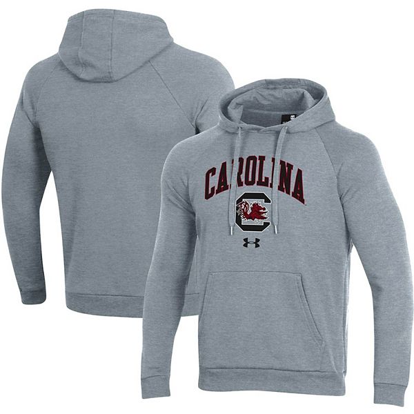 Men's Under Armour Heathered Gray South Carolina Gamecocks Arched Fleece  Pullover Hoodie