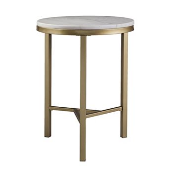 Southern Enterprises Garza Marble Top End Table