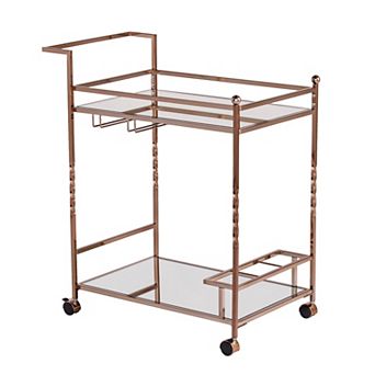 Southern Enterprises Ivers Metal Mirrored Bar Cart