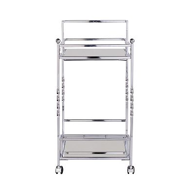 Southern Enterprises Ivers Metal Mirrored Bar Cart