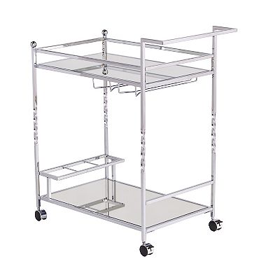 Southern Enterprises Ivers Metal Mirrored Bar Cart