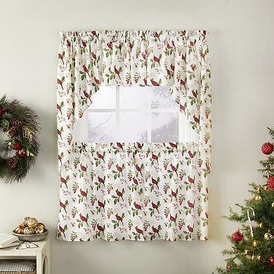 Saturday Knight, Ltd. Cardinals & Berries Swag Valance Pair