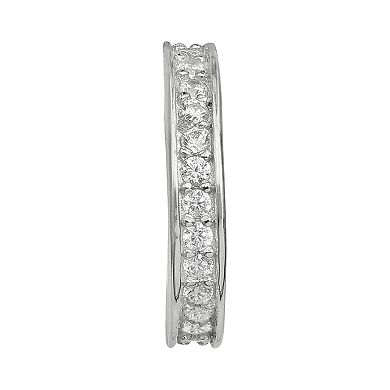 Primrose Sterling Silver Pave Cubic Zirconia Cuff Earrings 