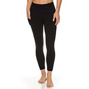 GAIAM Pure Black Ruched Ankle Basic Mid Rise Active Leggings L