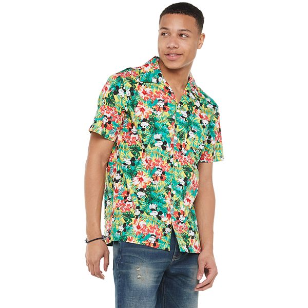 Houston Astros Mickey Mouse Short Sleeve Button Up Tropical Aloha