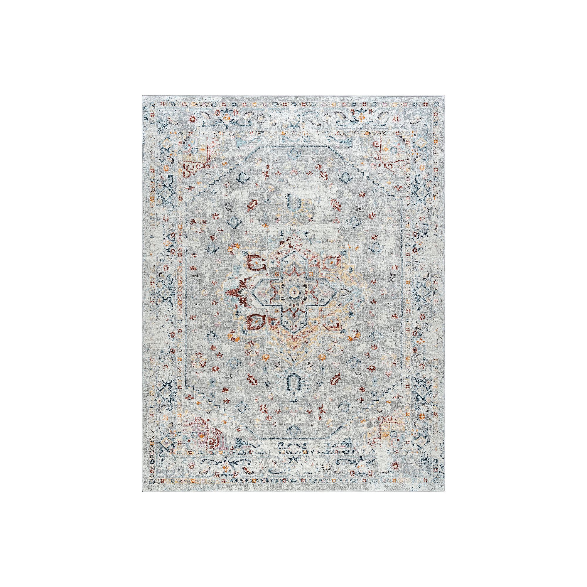 KHL Rugs Kinsley Traditional Framed Rug, Silver