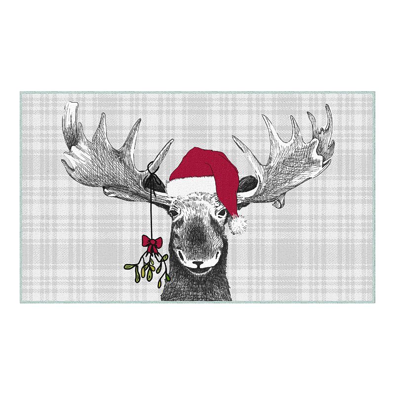 Mohawk Home Prismatic Holiday Moose Grey Rug, 18X30