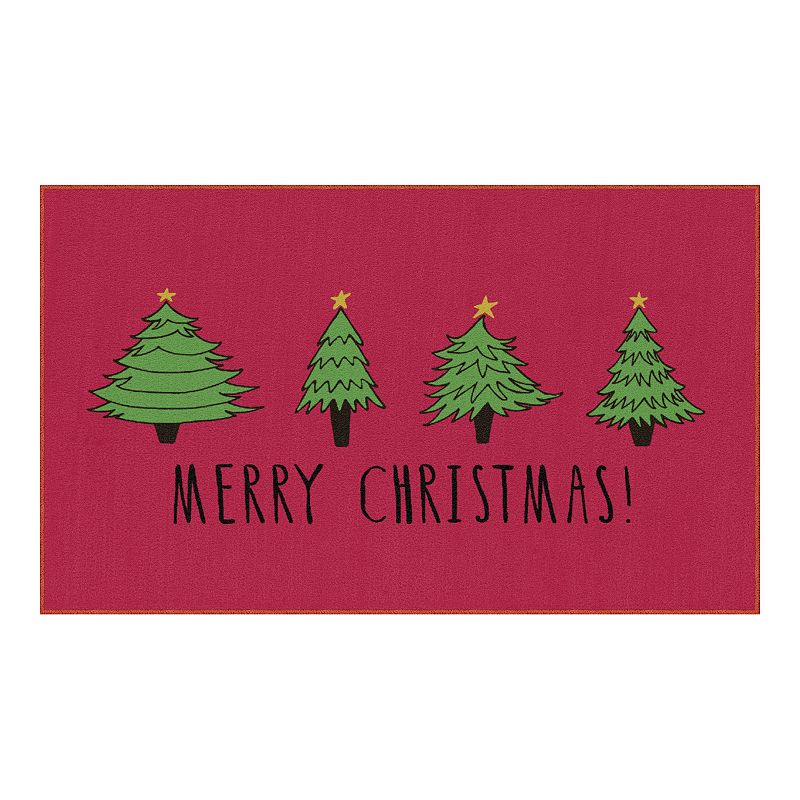48990033 Mohawk Home Prismatic Christmas Trees Rug, Red, 18 sku 48990033