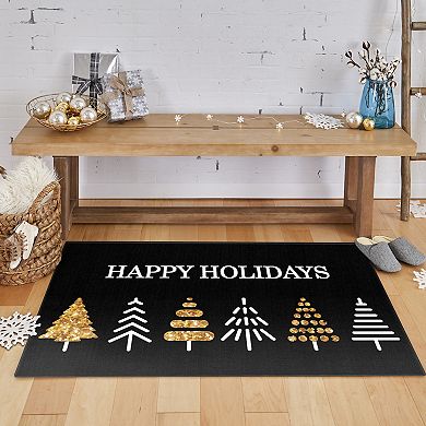 Mohawk Home Prismatic Holiday Trees Black