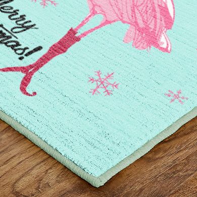 Mohawk Home Prismatic Flamingo Snowflakes Rug