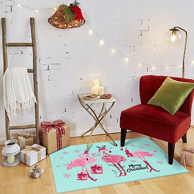 Mohawk Home Prismatic Flamingo Snowflakes Rug