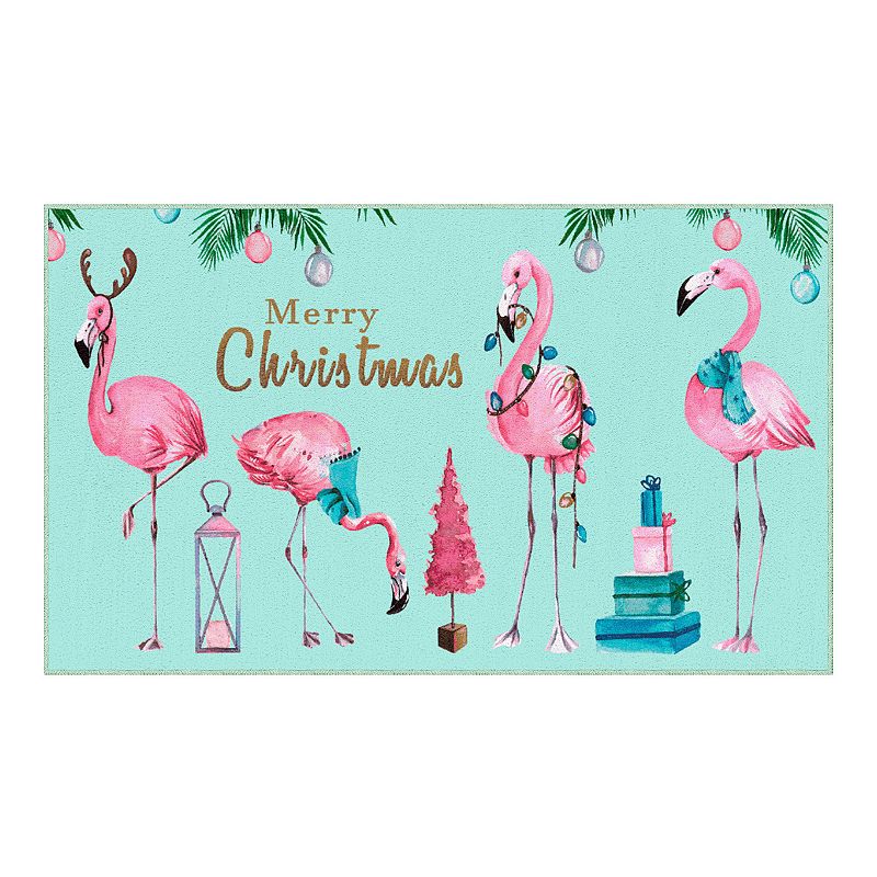 Mohawk Home Prismatic Merry Flamingos Rug, Blue, 2X3 Ft