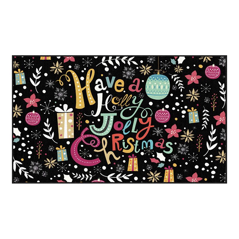 Mohawk Home Prismatic Jolly Christmas Rug, Black, 18X30