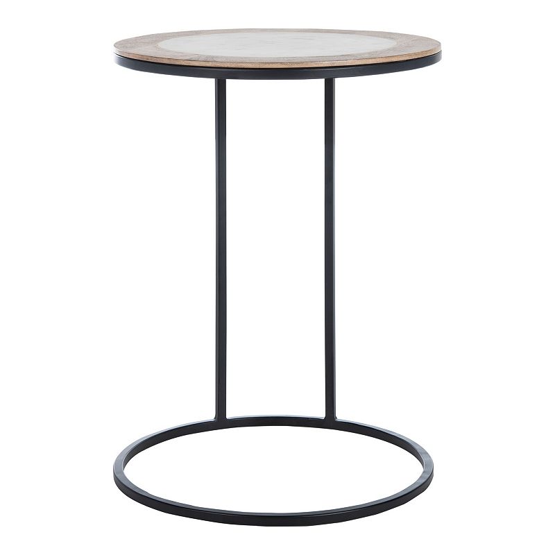 30258203 Safavieh Gemma Faux Agate End Table, White sku 30258203