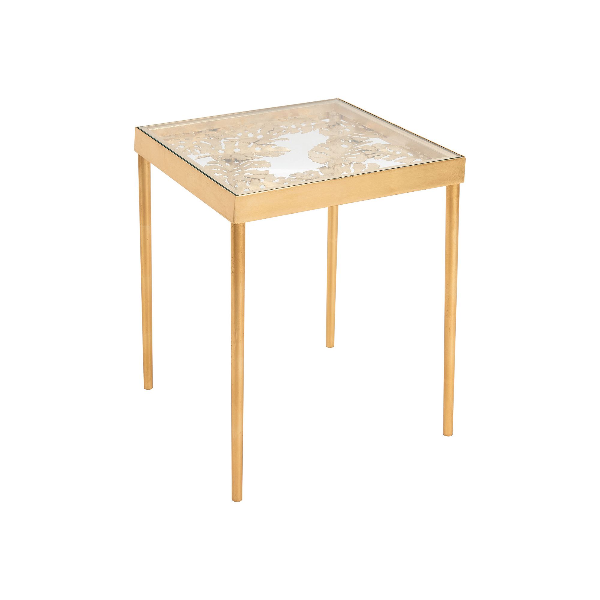 Safavieh Leilani Palm Leaf Side Table, Gold